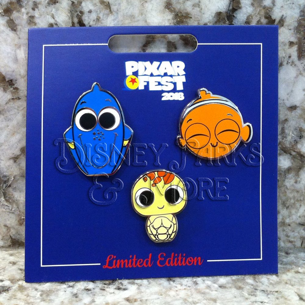 Disney Parks Finding Nemo Pin Set Pixar Fest Dory Nemo Squirt Kawaii Disneyland